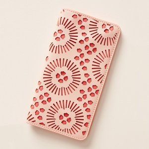 ANTHROPOLOGIE PINK AND CORAL PIPPA TRAVEL WALLET